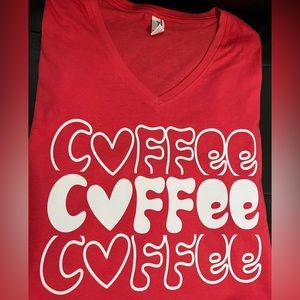 NWOT VNeck Coffee TShirt